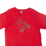 GILDAN Skeleton Bike Mens T-Shirt Red XL
