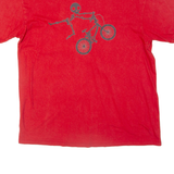 GILDAN Skeleton Bike Mens T-Shirt Red XL