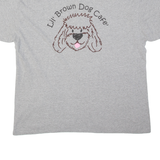 GILDAN Lil' Brown Dog Cafe Mens T-Shirt Grey XL