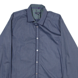 TED BAKER Mens Shirt Blue Striped Long Sleeve M