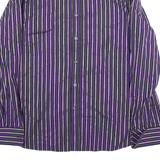 TED BAKER Mens Shirt Purple Striped Long Sleeve L