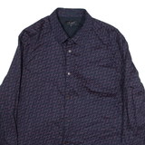 TED BAKER Mens Shirt Blue Crazy Pattern Long Sleeve M