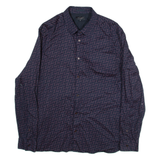 TED BAKER Mens Shirt Blue Crazy Pattern Long Sleeve M