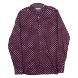TED BAKER Mens Shirt Maroon Long Sleeve M