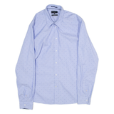 TED BAKER Slim Fit Mens Shirt Blue Polka Dot Long Sleeve M