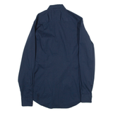 TOMMY HILFIGER Slim Fit Mens Plain Shirt Blue Long Sleeve S