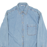 DISNEY Mens Denim Shirt Blue Long Sleeve XL