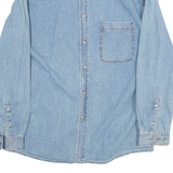 DISNEY Mens Denim Shirt Blue Long Sleeve XL
