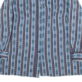 Womens Shirt Blue Crazy Pattern Long Sleeve M