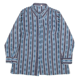 Womens Shirt Blue Crazy Pattern Long Sleeve M