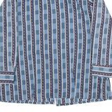 Womens Shirt Blue Crazy Pattern Long Sleeve M