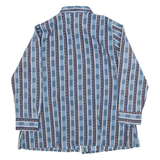 Womens Shirt Blue Crazy Pattern Long Sleeve M