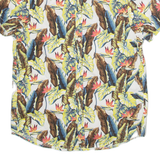 PIER ONE Mens Hawaiian Shirt Brown Floral M