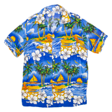 Mens Hawaiian Shirt Blue Floral L