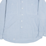 MANHATTAN Mens Plain Shirt Blue Long Sleeve M