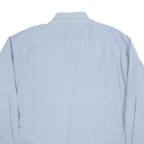 MANHATTAN Mens Plain Shirt Blue Long Sleeve M