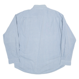 MANHATTAN Mens Plain Shirt Blue Long Sleeve M
