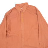 Mens Plain Shirt Orange Long Sleeve M