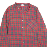 Mens Shirt Red Plaid Long Sleeve M