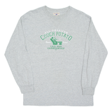 STEVE & BARRY Couch Potato Mens T-Shirt Grey Long Sleeve USA M