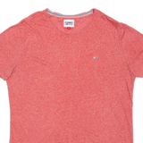 TOMMY JEANS Womens T-Shirt Red XL