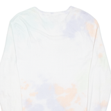 CHAMPION Tie-dye Womens T-Shirt White Long Sleeve S