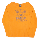 HARLEY DAVIDSON Womens T-Shirt Orange Long Sleeve XL