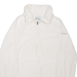 COLUMBIA Womens Fleece White 1/4 Zip S