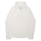 COLUMBIA Womens Fleece White 1/4 Zip S