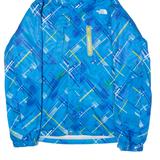 THE NORTH FACE Womens Ski Jacket Blue Hooded Crazy Pattern L