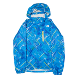 THE NORTH FACE Womens Ski Jacket Blue Hooded Crazy Pattern L