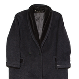 GOLDIX Womens Overcoat Coat Grey Flannel Wool 90s UK 10