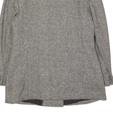 HEDI PORTMAN Womens Blazer Jacket Grey Knit Wool 90s Houndstooth UK 10