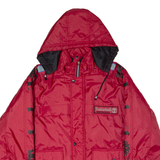 TIMBERLAND Performance Insulated Mens Parka Jacket Red Canvas Nylon 90s M