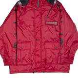 TIMBERLAND Performance Insulated Mens Parka Jacket Red Canvas Nylon 90s M
