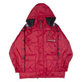 TIMBERLAND Performance Insulated Mens Parka Jacket Red Canvas Nylon 90s M