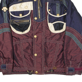 DESCENTE Mens Ski Jacket Maroon Hooded Colourblock 2XL