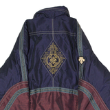 DESCENTE Mens Ski Jacket Maroon Hooded Colourblock 2XL