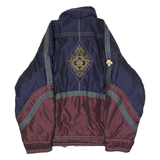 DESCENTE Mens Ski Jacket Maroon Hooded Colourblock 2XL