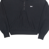 REEBOK Cropped Womens Sweatshirt Black 1/4 Zip XS