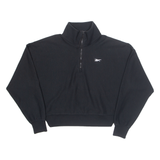 REEBOK Cropped Womens Sweatshirt Black 1/4 Zip XS