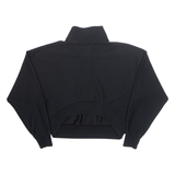 REEBOK Cropped Womens Sweatshirt Black 1/4 Zip XS