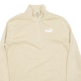 PUMA Womens Sweatshirt Beige 1/4 Zip S
