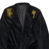 Studded Womens Blazer Jacket Black Velvet S