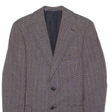 JARTEX Mens Blazer Jacket Blue Wool 90s Geometric M