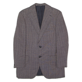 JARTEX Mens Blazer Jacket Blue Wool 90s Geometric M