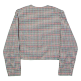 Womens Blazer Jacket Beige 80s Houndstooth L