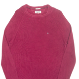 TOMMY HILFIGER Womens Jumper Pink Tight Knit M