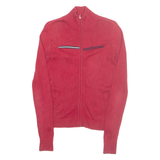 TOMMY HILFIGER Mens Cardigan Red High Neck Tight Knit XS