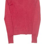 TOMMY HILFIGER Mens Cardigan Red High Neck Tight Knit XS